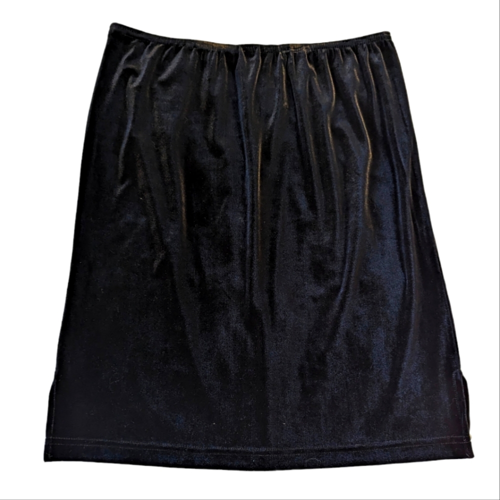 Vintage Black velour skirt large